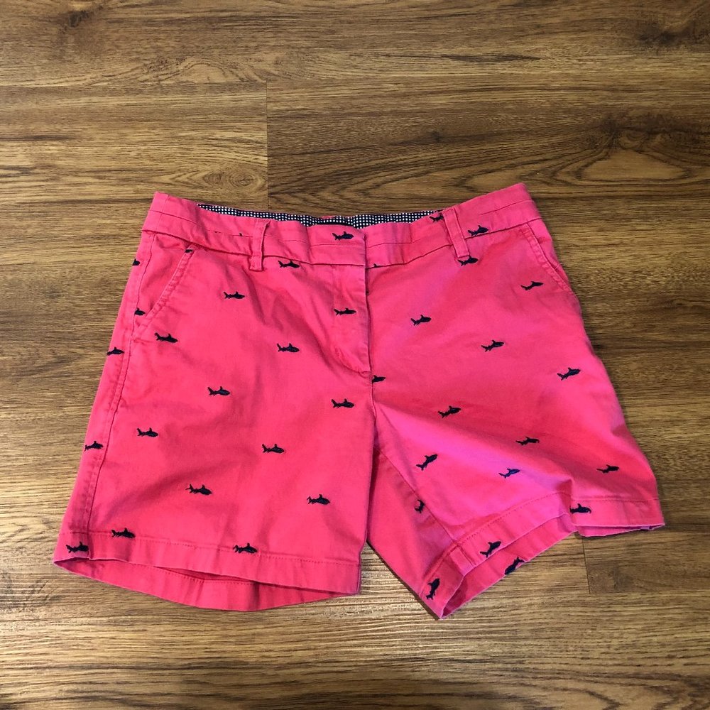 British Khaki Coral Shark Embroidered Shorts
